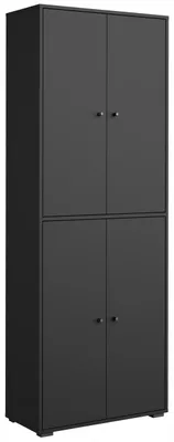 Image de Armoire à chaussures haute USTINA - couleur graphite noir