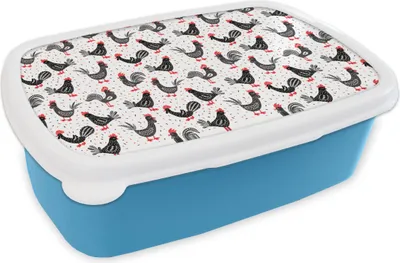 Produktbild von KitchenYeah® Lunchbox Brotzeit Brotdose 17x11 cm Muster - Huhn - Vogel Kinder Brotzeitdose - Lunch - Kunststoff  - Brotbüchse - Sandwichbox - Lunchbox für Kinder