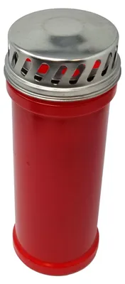 Produktbild von Grabkerze Tagebrenner 7 mit Sturmdeckel rot | Brenndauer ca. 7 Tage