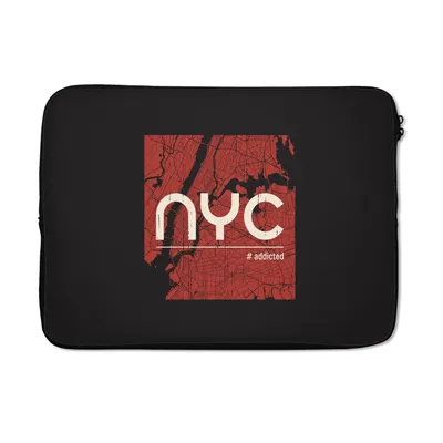 Produktbild von MuchoWow® Laptop Hülle 13 Zoll New York - Rot - Weiß Laptoptasche - Laptophülle - Sleeve - Rundumschutz