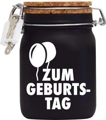 Produktbild von Spardose Geld Geschenk Ideen Zum Geburtstag Design1 Schwarz Größe L 1 Liter