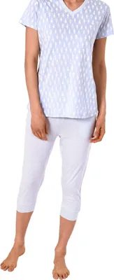 Produktbild von Normann Damen Shorty-Pyjama kurzarm mit Ananas als Motiv, coole Optik - 191 205 90 216 ; flieder , 40