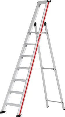 Produktbild von Hymer Stufenstehleiter mit Plattform, einseitig begehbar, 7 Stufen, senkr. Höhe 2,25 m, Reichhöhe 3,60 m, Gewicht 9,4 kg