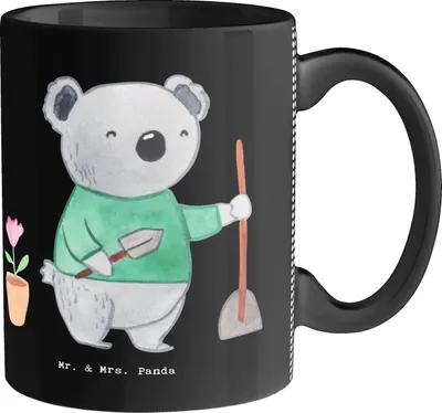 Produktbild von Mr. & Mrs. Panda Kaffeetasse Gärtner Herz - Schwarz - Geschenk, Kaffeebecher, Gärtnerei, Gartenarbeit, Gartenbau, Teebecher, Frühling, Becher, Dekotasse, Gartenplaner