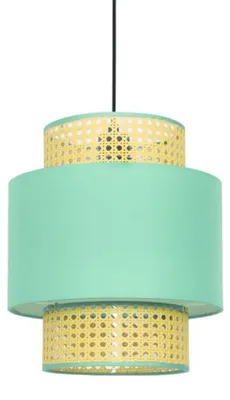 Immagine prodotto di Lampada a sospensione ACA 1xE27 NISYROS in tessuto e rattan D30xH150 cm TF20831PG