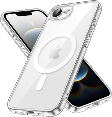 Produktbild von Schutzhülle für Apple iPhone 16e Hülle MagSafe kompatibel Transparent Silikon Clear Case