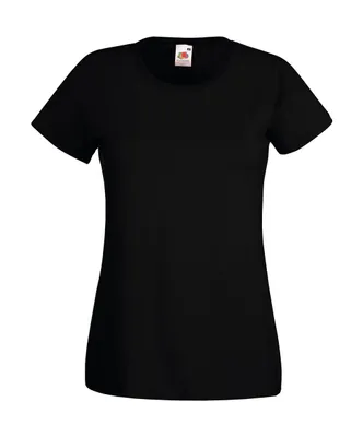 Produktbild von Fruit of the Loom Damen Rundhals Basic T-Shirt Shirt Kurzarm, Größe:XL (16), Farbe:Schwarz