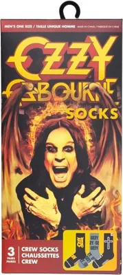 Immagine prodotto di Calzini da uomo Ozzy Osbourne, confezione da 3, confezione regalo multicolore, taglie EU 40-46