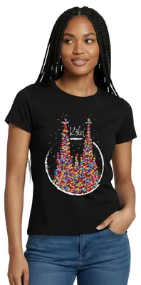 Produktbild von Spreadshirt Köln Kölner Dom Karneval Fasching Konfetti Frauen T-Shirt, S, Schwarz