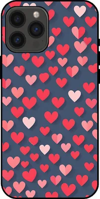 Produktbild von Smartphonica Telefon Fall fit für iPhone 13 Pro Max mit rosa und roten Herzen Impressum - TPU Backcover Fall mit rosa und roten Herz-Design