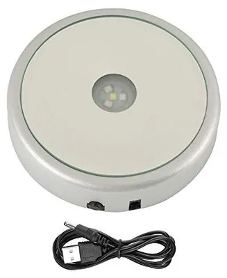 LED-Displayständer mit 4 LEDs, USB/Batterie, für Kristalle