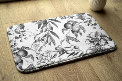 Produktbild von Badteppich Saugfähige - Badezimmer Teppich - Rutschfester Badvorleger Badematte - 90x60 cm - Pflanzen-Muster