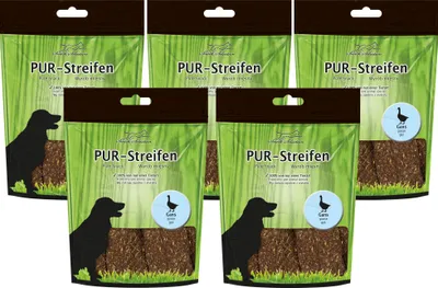 Produktbild von Schecker PUR Streifen Gans - Kausnack für Hunde von einer Tierart - getreidefrei