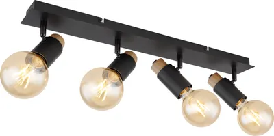 Produktbild von Globo Lighting Strahler Metall schwarz matt, 4x E27