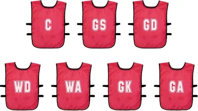 Produktbild von Precision Netball Trainingswesten Set Erwachsene Rot atmungsaktives Mesh