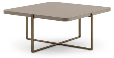 Obrázek produktu pro Konferenční stolek, barva béžová, dřevo, nerezová ocel, moderní design, jednobarevný, vhodný do obývacího pokoje