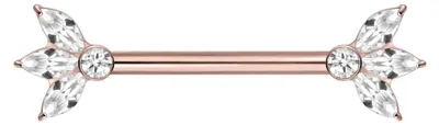 Produktbild von Brustwarzenpiercing, Zungenpiercing, Intim-Piercing Titan Nippelpiercing mit Innengewinde LOTUSBLÜTE
