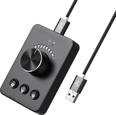 Productafbeelding van USB-stick, volumeknop, Bluetooth-adapter, multimedia-luidsprekercontroller, zwart