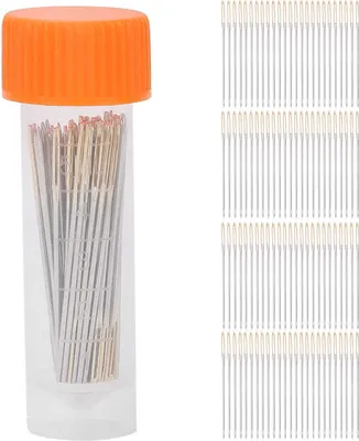 Obrázek produktu pro Vyšívací jehly 100 kusů, jehly na křížový steh s velkým očkem 24#, jehly na vyšívání s úložným boxem