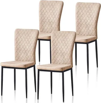 Obrázok produktu pre Elegantné kuchynské stoličky – Pohodlné sedenie – Béžová farba – Rozmery 92 × 52 × 40 cm – Vysoký operadlový vankúš