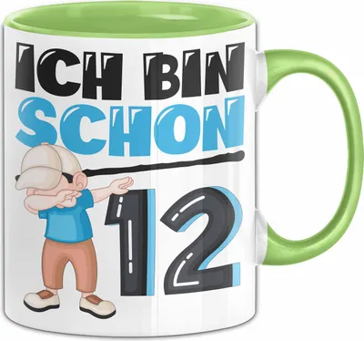Produktbild von 12. Geburtstag Geschenk Tasse Becher Jungs Dab Geburtstagsgeschenk Ich Bin Schon 12 (Grün)