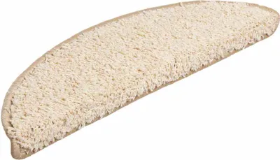 Produktbild von vidaXL Stufenmatten 30 Stk. 56x17x3 cm Creme Halbrund