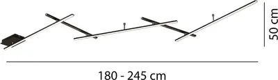 Produktbild von LED-Deckenleuchte - Schwarz matt - Metall - B 245 cm - dimmbar