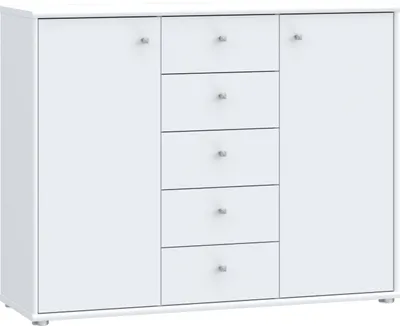 Produktbild von Kommode Beistellschrank Sideboard Anrichte Schrank Holzschrank "Tembi V" Weiß
