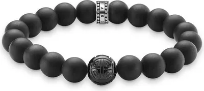 Image de Thomas Sabo A1085-023-11 Bracelet Femme Obsidienne Noir Argent Sterling 21 cm