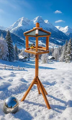 Produktbild von Vogelhaus ZILLERTAL mit Ständer Vogelfutterhaus Futterhaus Vogel Haus Holz