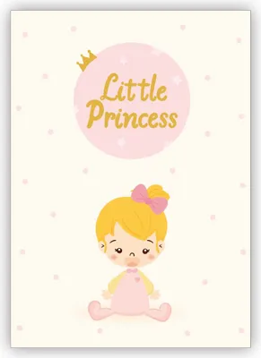 Produktbild von 4x Süße Glückwunschkarte zur Geburt eines Mädchen mit kleinem Baby Girl: Little princess