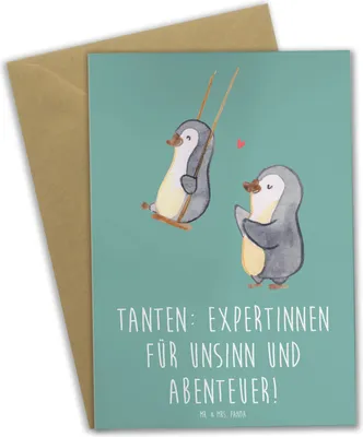 Produktbild von Mr. & Mrs. Panda Klappkarte Tante Abenteuer - Meeresbrise - Geschenk, weihnachtskarten, Neffe, Grußkarten, kommunionskarte, Familienbande, Grußkarte, Geburtstage, Nichte