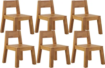 Produktbild von BELIANI Gartenstuhl 6er Set Hellbraun Akazienholz mit Rückenlehne rustikaler Stil Balkon Terrasse Outdoor Indoor Möbel Gartenausstattung
