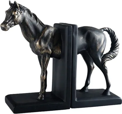 Productafbeelding van Decoratieve boekensteunen met paardensculpturen voor plankdecoratie