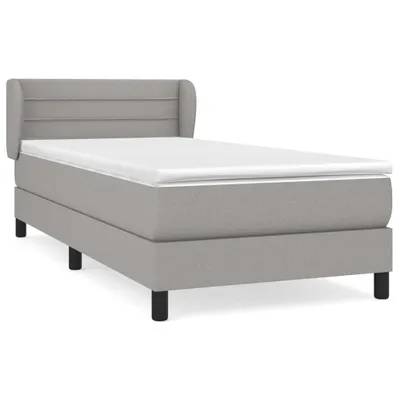 Produktbild von Boxspringbett mit Matratze Hellgrau 90x190 cm Stoff