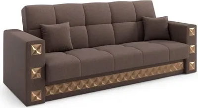 Produktbild von LIKMA Braun Ausziehbar 3 Sitzer Sofa Manila 221x91x85 cm Schlaffunktion Bettzeugbehälter Kissen Sofa mit Bettfunktion Gesteppte Schlafsofa Couchgarnitur Stoff: Inari 28