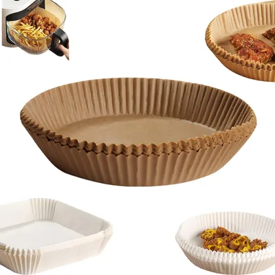 Imagen del producto de Papel de horno redondo, 100 unidades, de 16 a 27 cm, para freidoras de aire y hornos