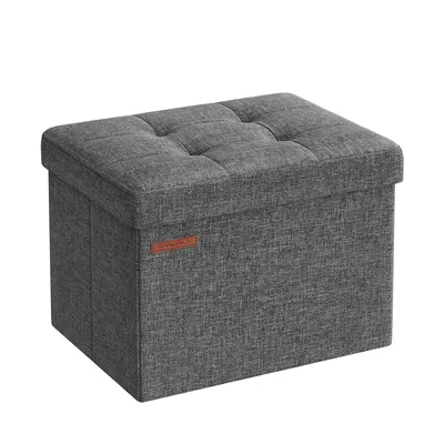 Produktbild von SONGMICS 41 cm Sitzbank mit Stauraum, klappbare Sitztruhe, Aufbewahrungsbox, Fußbank, dunkelgrau LSF102G01