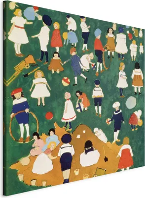 Produktbild von Italienischer Leinwand Leinwandbild - Children (Kazimir Malevich) 80x80 cm Reproduktionen l-E-10050-b-a