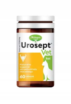 Zdjęcie produktu dla UROSEPT VET dla kota wspomaga układ moczowy 60 tabletek