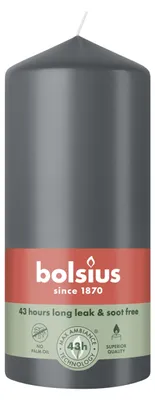 Produktbild von Bolsius Stumpenkerze grau 13 cm Ø 6,8 cm