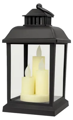 Obrázok produktu pre eCa LAMP54WZ2 Dekoratívny LED lampáš so sviečkami 23 cm, čierny