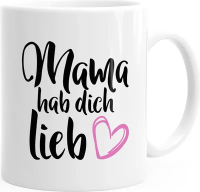 Produktbild von Kaffee-Tasse Mama hab dich lieb Muttertag Geschenk-Tasse MoonWorks® weiß unisize