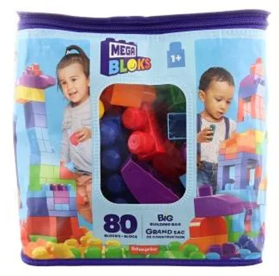 Image de Mega Bloks briques en sac 80 el. bleu