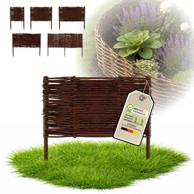 Produktbild von Floranica 1 Stück Beetbegrenzung Weide 40 cm x 50 cm – Rasenkante Weidengeflecht Beeteinfassung, Beetumrandung