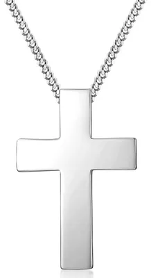 Produktbild von MATERIA Kreuz Anhänger Herren Schmuck Silber 925 wahlweise mit Kette rhodiniert inklusive Geschenk-Box KA-279-Silber
