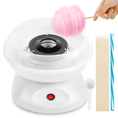 Zuckerwatte-Maschine 450 W, Retro-Design, mit Zubehör, Weiß
