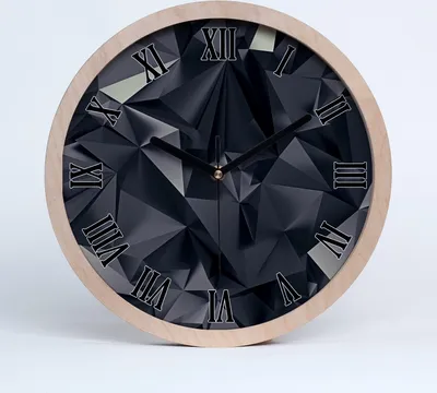 Produktbild von Holzuhr 25fi cm wanduhr - schwarze Spitzen - abstrakter Hintergrund