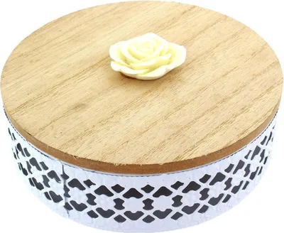 Immagine prodotto di APT AG605D Scatola decorativa per cosmetici con coperchio in legno