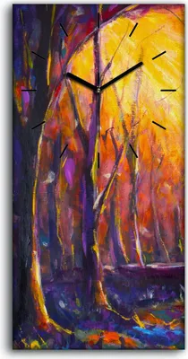 Produktbild von Wohnzimmer-Bild Leinwand Uhr Kunstdruck 30x60 Moderne Eindruckistische Malerei - schwarze Hände